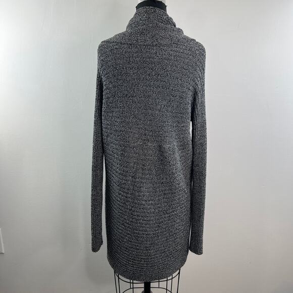 J'envie New York Black White Cardigan Sweater Knit Open Front Shawl Neck O/S 1Sz - Picture 7 of 8